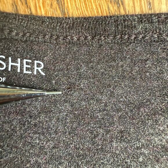 Eileen Fisher Long Sleeve Droop Neck Knit Dress SZ S Brown Minimalist Small Flaw - Picture 6 of 7